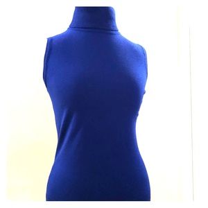 CABLE & GAUGE:  Cobalt Blue Sleeveless Turtleneck